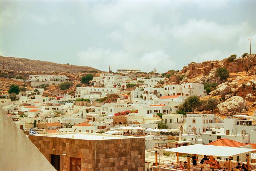 A view of a city from a rooftop