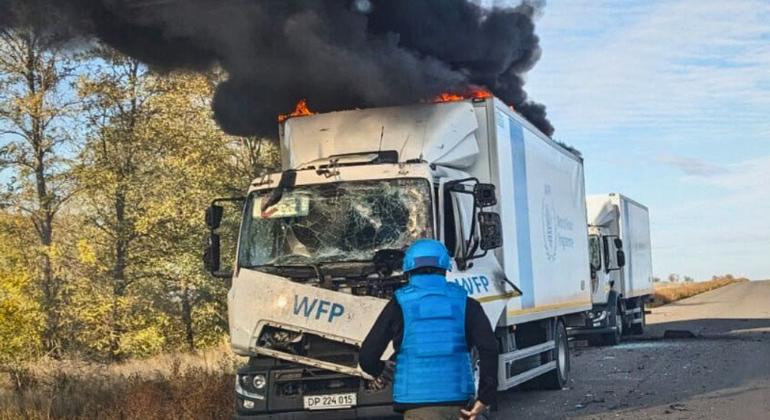 Ukraine: Top humanitarian strongly condemns Russian attack on UN aid convoy
