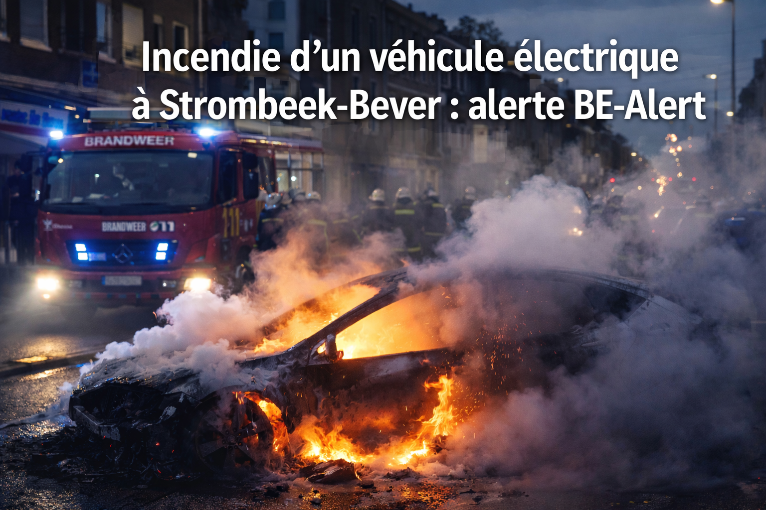 Fire of an electric vehicle in Strombeek-Bever: BE-Alert alert