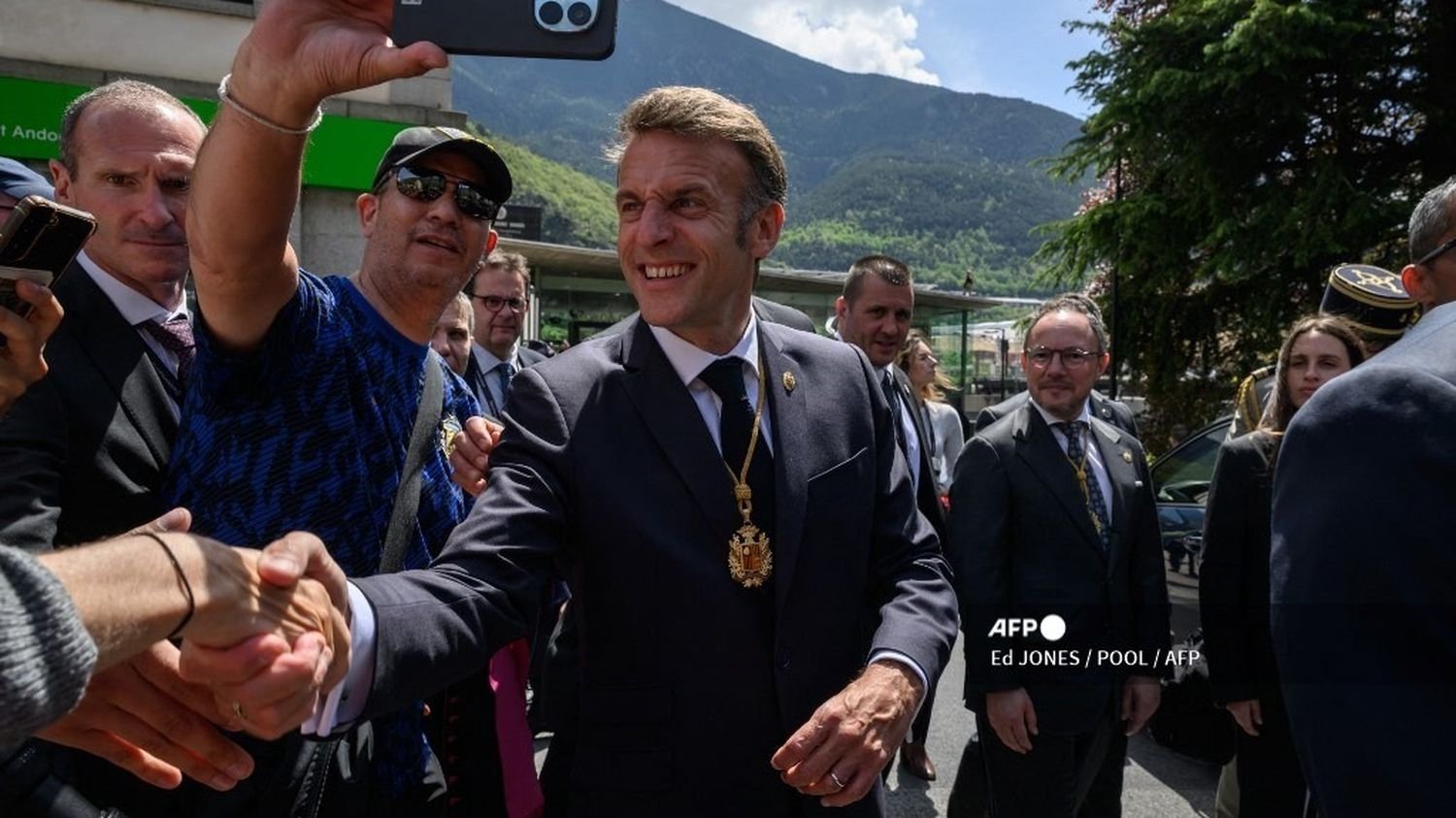 A man arrested “in possession of two long weapons” during Emmanuel Macron’s official visit to Andorra