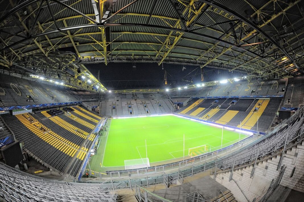 Empty interior of Signal Iduna Park, Dortmund