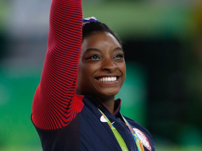 Simone Biles on the 2016 Olympic podium