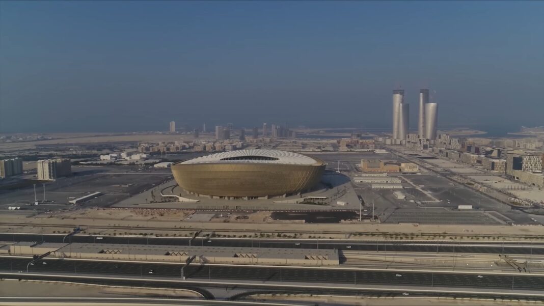 Aerial view of Lusail Stadium in Qatar